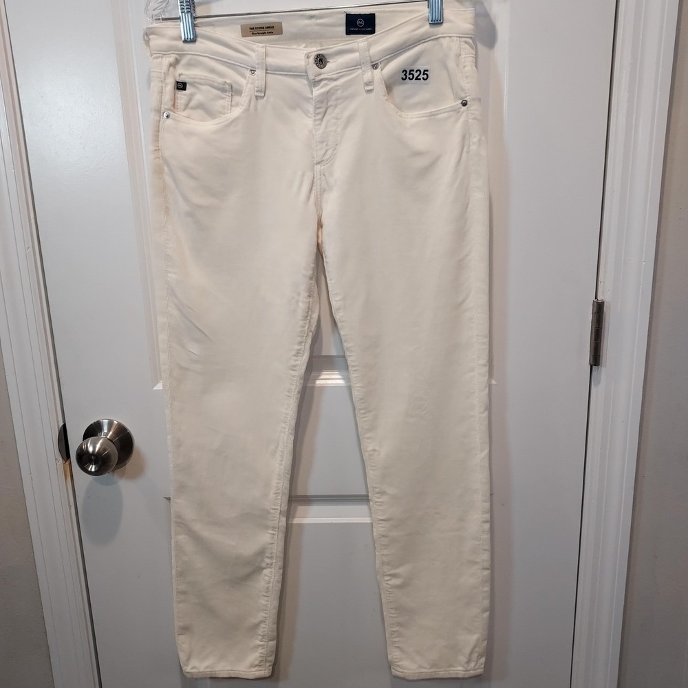 AG Adriano Goldschmied Women Stevie Ankle Corduroy Off-White 25R